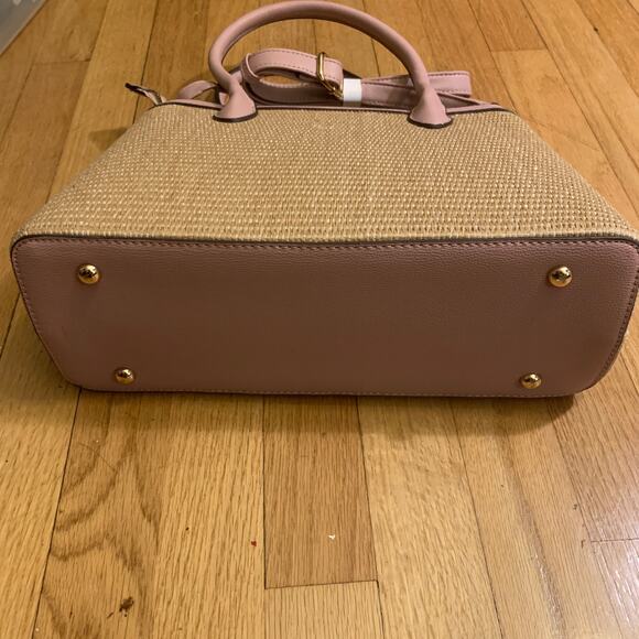 Kim Rogers Womens Wicker Straw Satchel Shoulder Purse Crossbody Bag Brown Boho - Picture 4 of 16